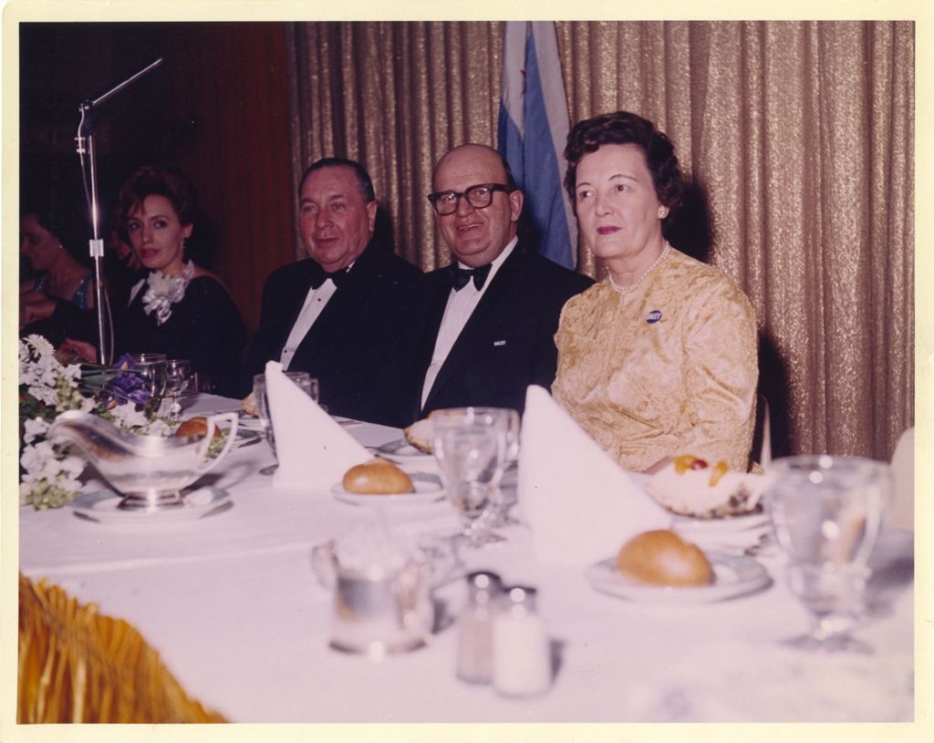 Richard J. Daley and Eleanor Daley at a formal dinner