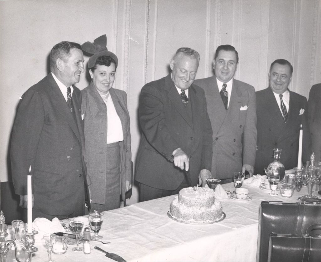 Miniature of Richard J. Daley with others at a Sherman Hotel banquet