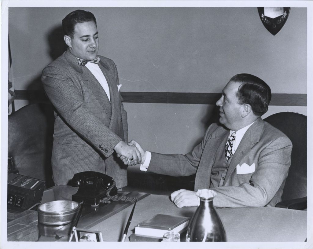 Miniature of Frank Barbaro and Richard J. Daley shaking hands
