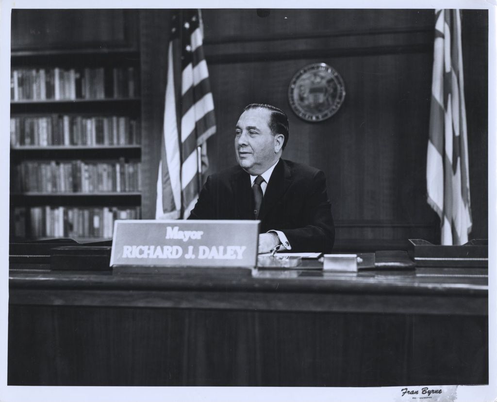 Miniature of Mayor Richard J. Daley at his desk