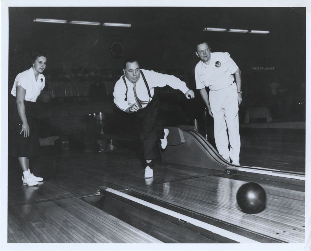 Miniature of Richard J. Daley bowling