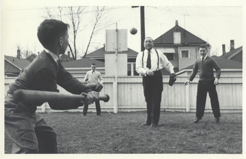 Miniature of Baseball with Dad, Richard J. Daley and his sons