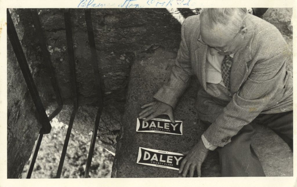 Miniature of Daley campaign stickers on the Blarney Stone