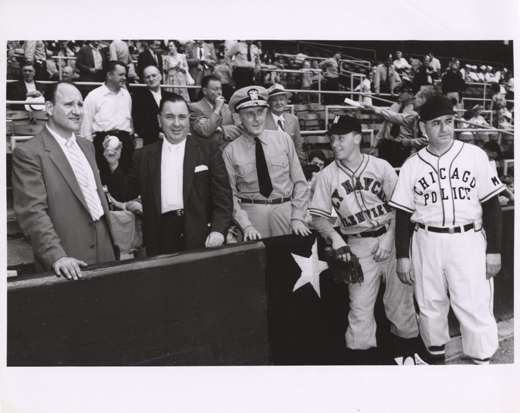 Miniature of Richard J. Daley at a baseball game