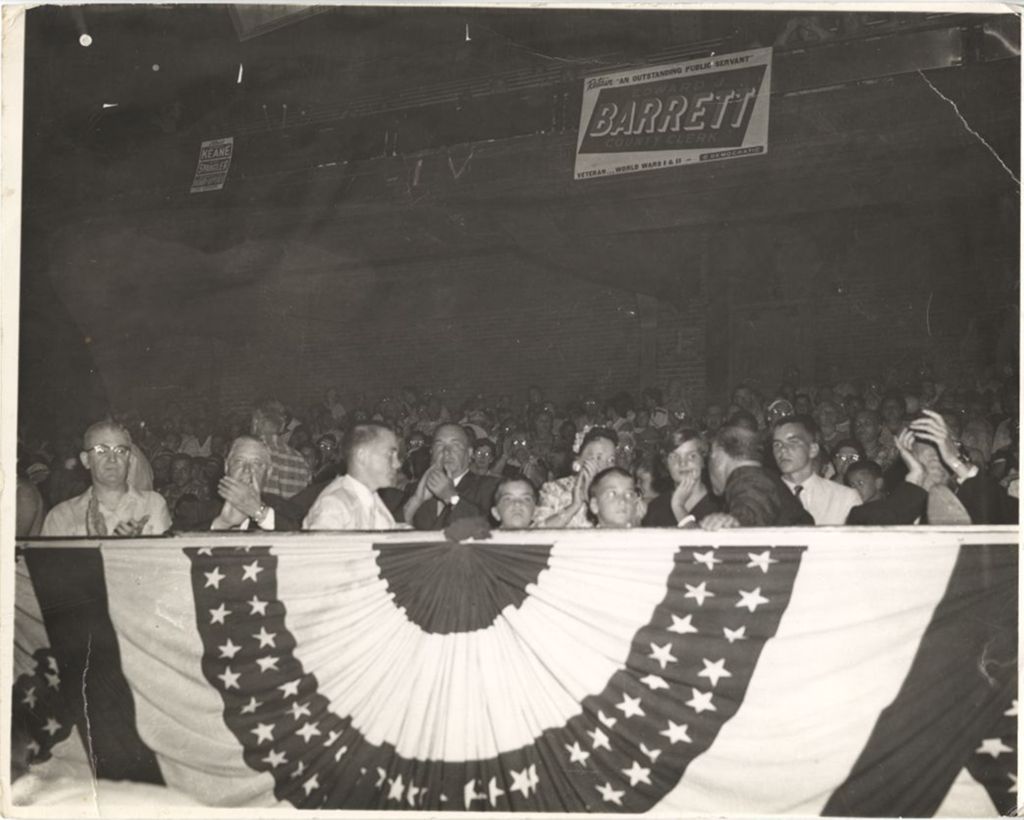 Miniature of Richard J. Daley with family members at a political rally
