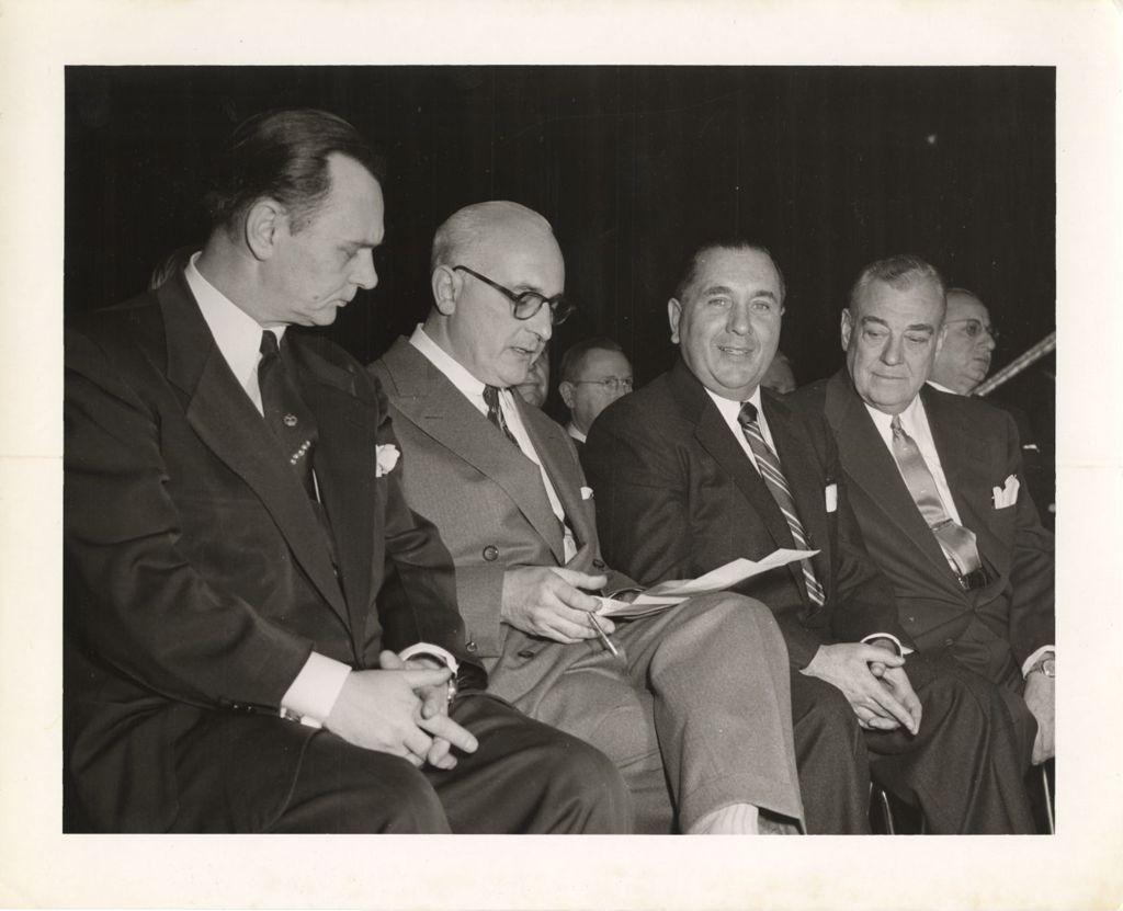 Miniature of Richard J. Daley and Dan Ryan Jr. seated with others