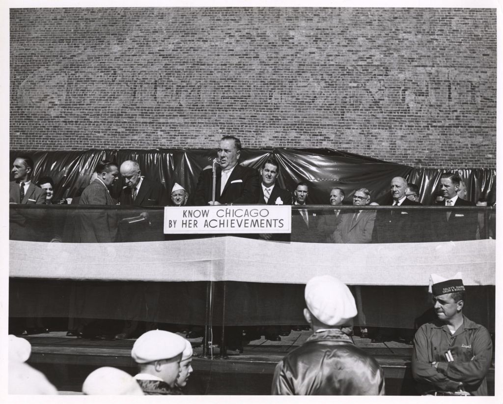 Opening of the Archer-Ashland overpass, Richard J. Daley speaking