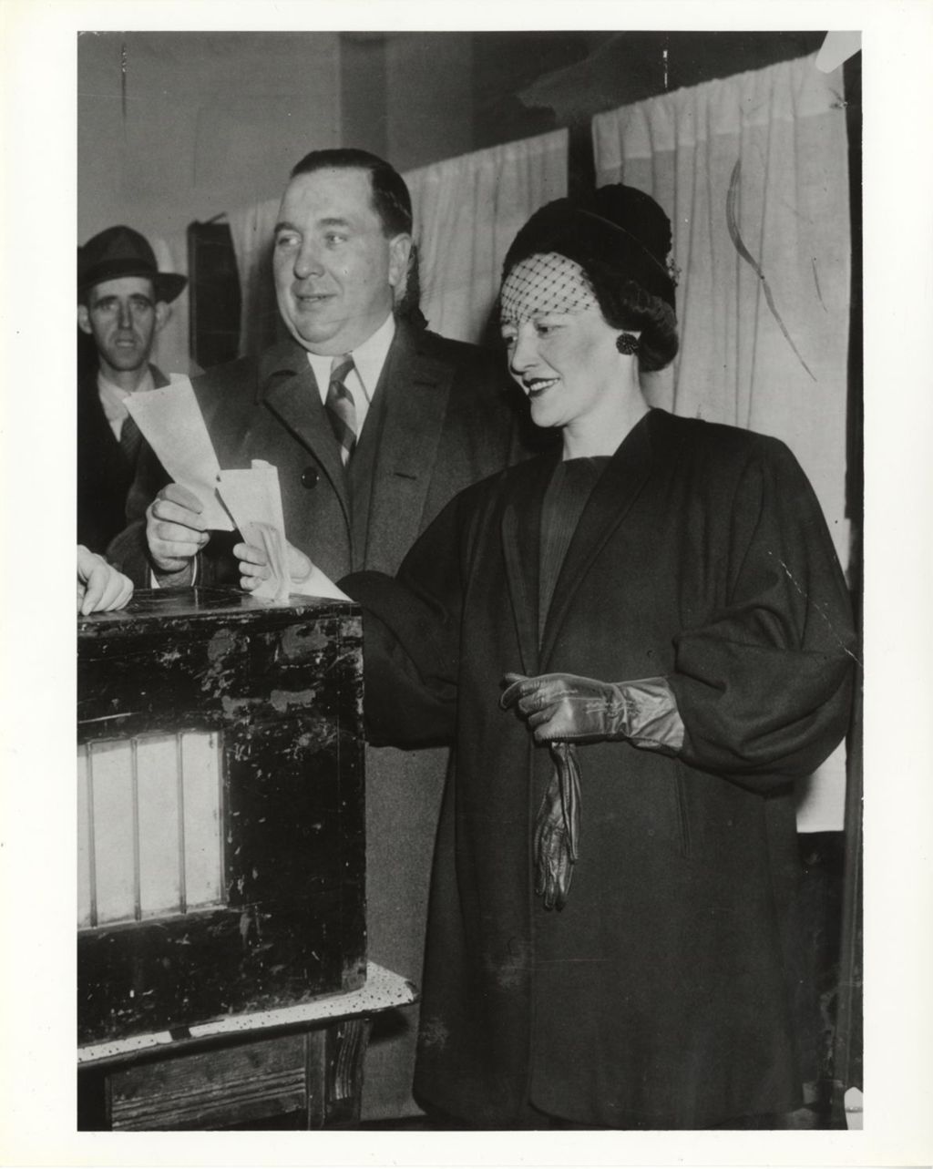 Miniature of Richard J. Daley and Eleanor Daley voting
