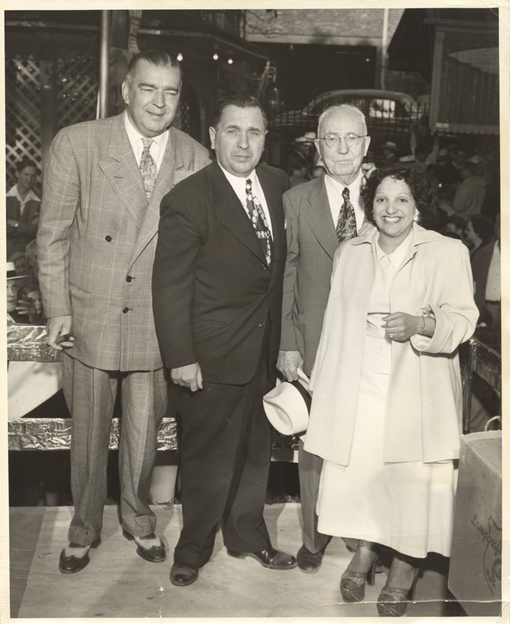 Miniature of Richard J. Daley with others at an outdoor event
