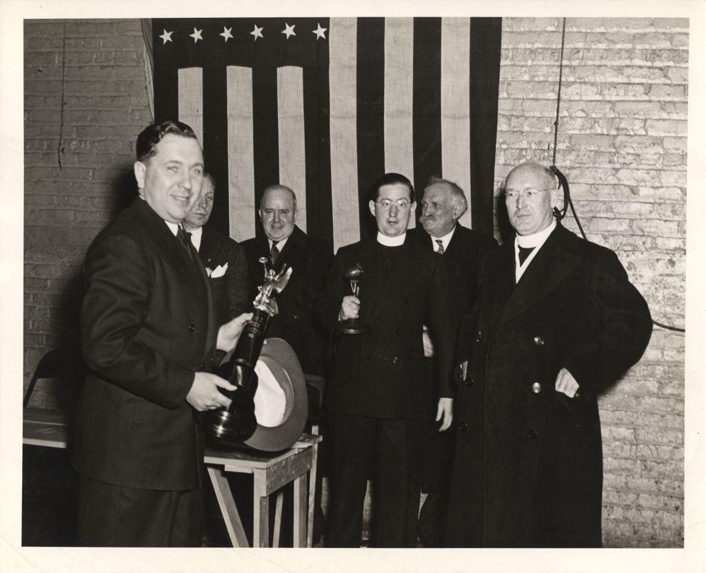 Richard J. Daley with a trophy