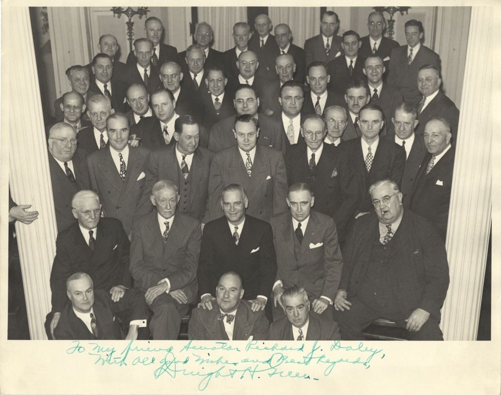 Illinois Governor Dwight H. Green with a group of legislators