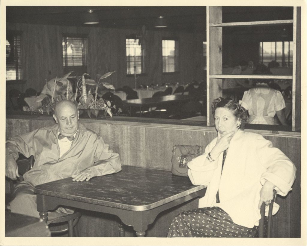 Two people at a table at the Hamburg Athletic Association