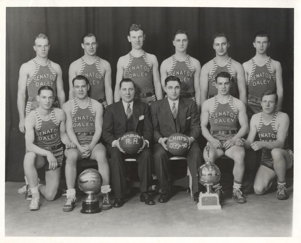 Richard J. Daley with Hamburg Athletic Association championship basketball team