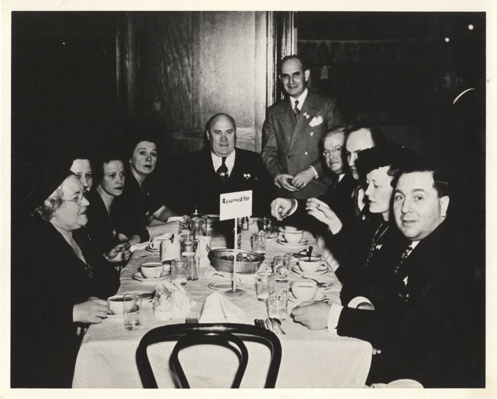 Miniature of Hugh "Babe" Connelly and Richard J. Daley at banquet table