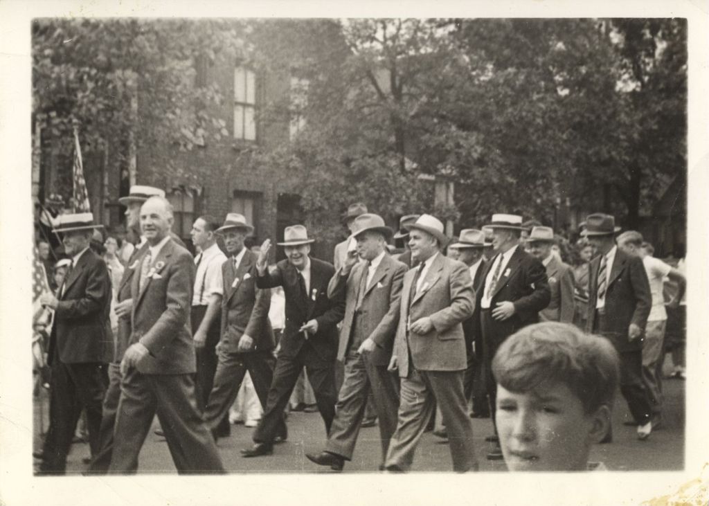 Men marching in 11th Ward parade