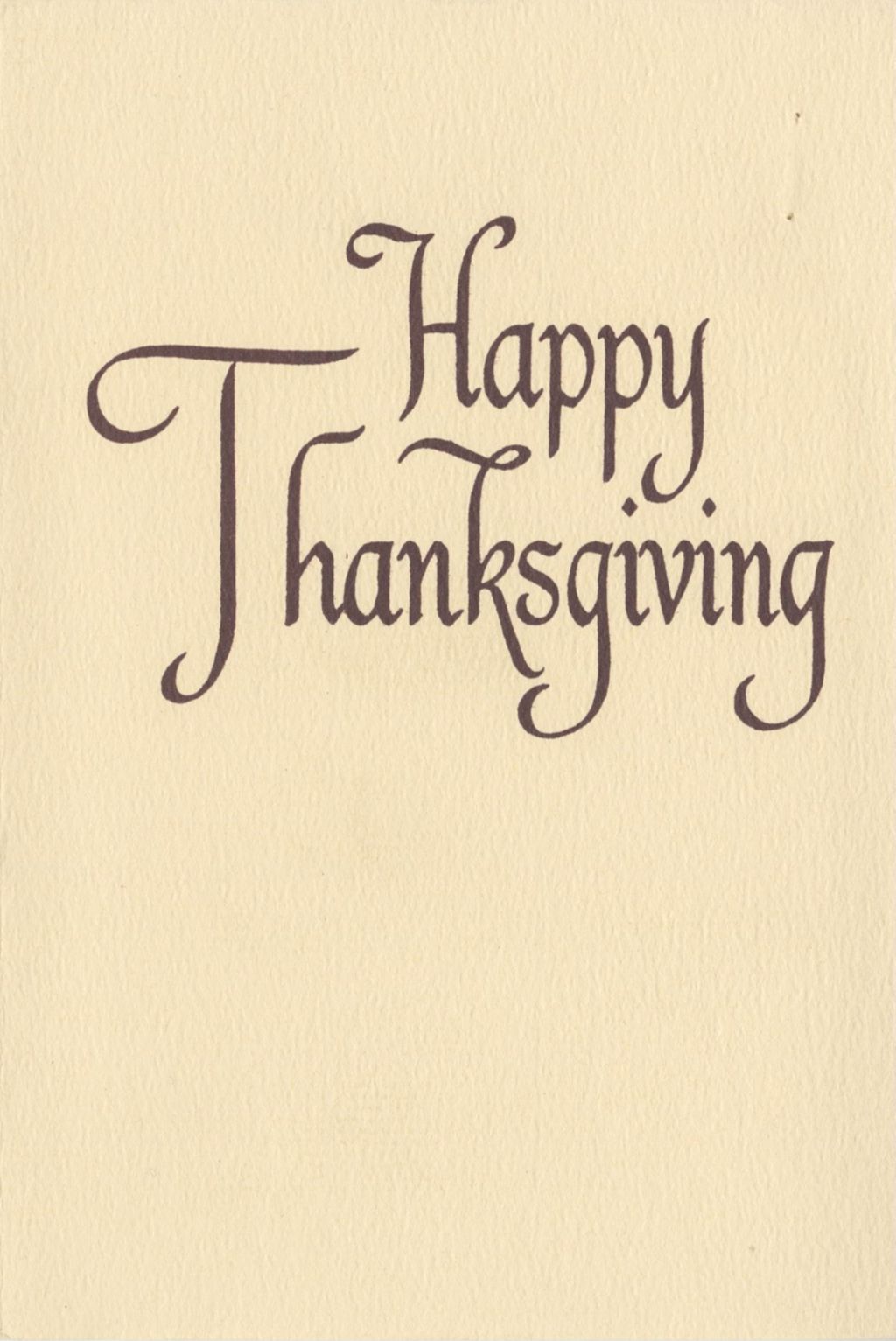 Thanksgiving card sent by the Burns family