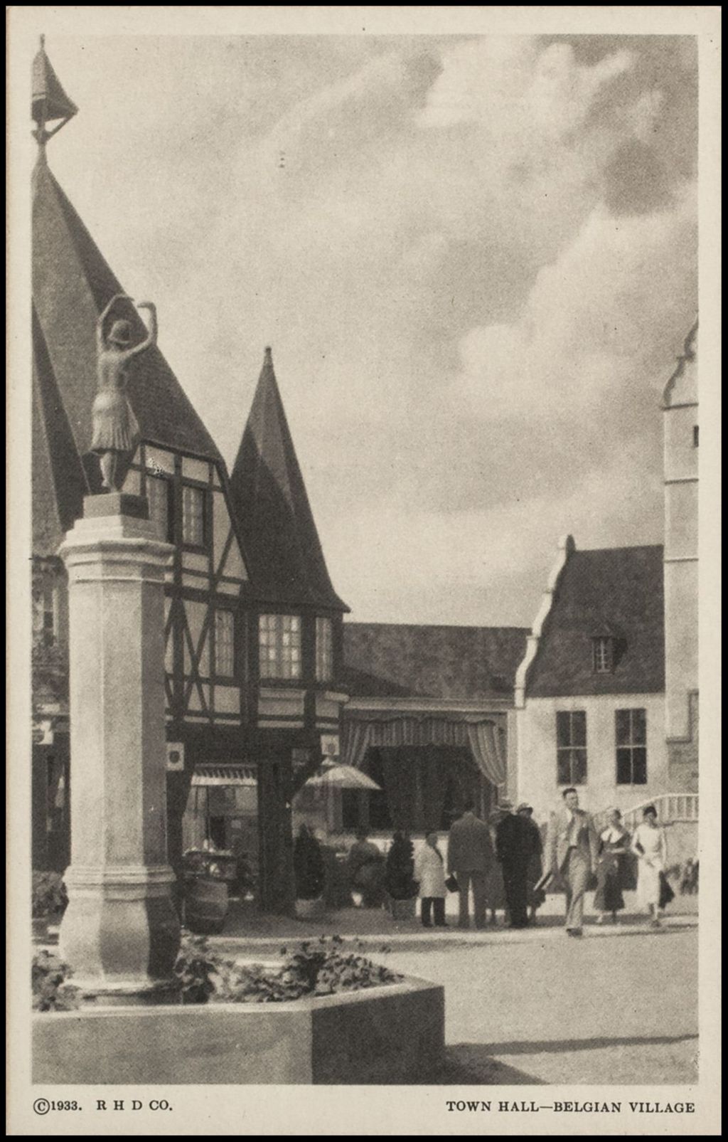 Town Hall, Belgian Village, Woods Series 2 (postcard 5) 1933-1934