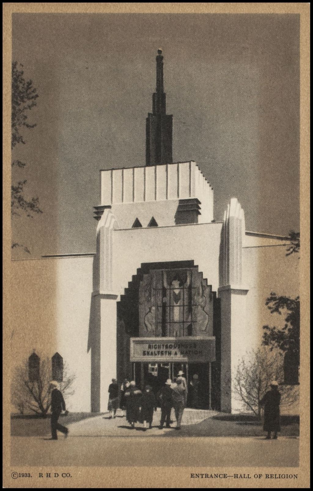 Miniature of Entrance, Hall of Religion, Woods Series 2 (postcard 1) 1933-1934