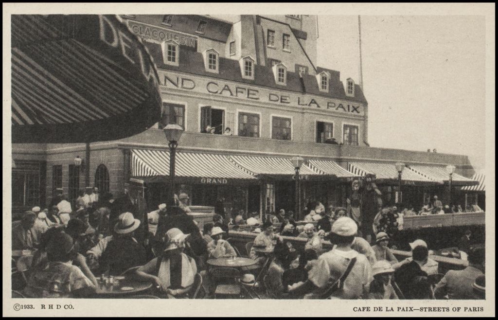 Miniature of Café de la Paix, Streets of Paris, Woods Series 2 (postcard 8) 1933-1934