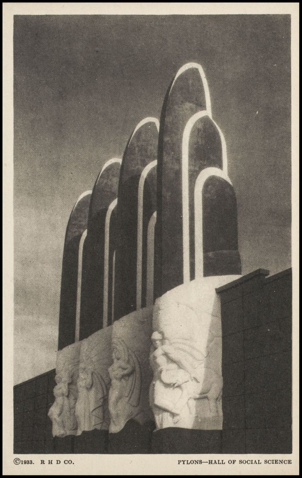 Miniature of Pylons, Hall of Social Science, Woods series 2 (postcard 2)1933-1934