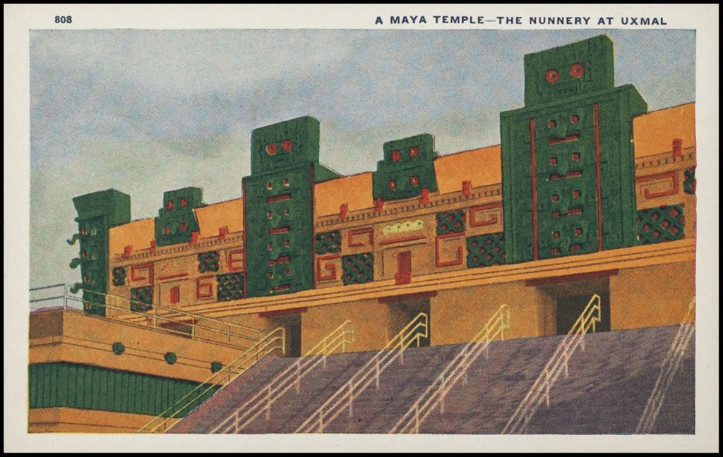 Miniature of A Maya Temple, The Nunnery at Uxmal (postcard) 1933-1934