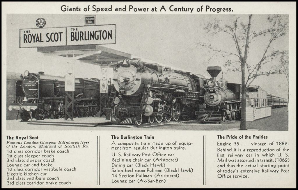 Giants of Speed and Power at A Century of Progress (postcard) 1933-1934