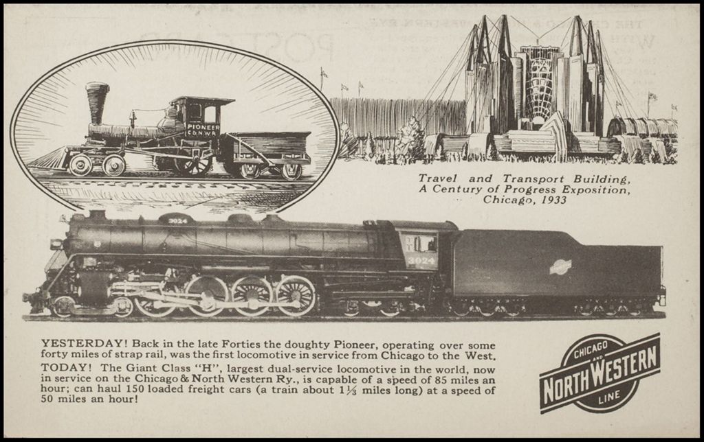 The Chicago and Northwestern Line Railway (postcard) 1933-1934