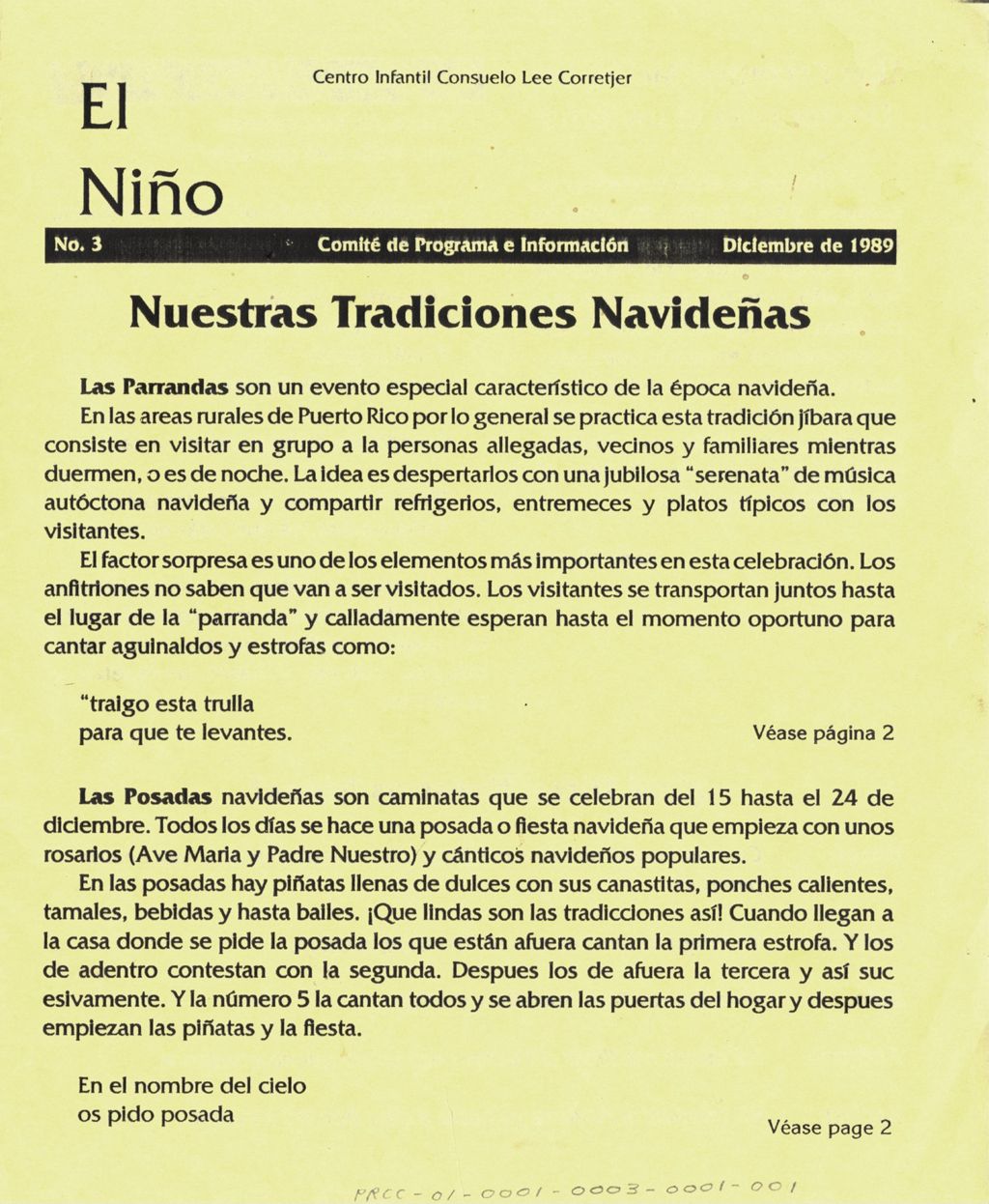 El Ninó, no. 3 (Dicembre de 1989)