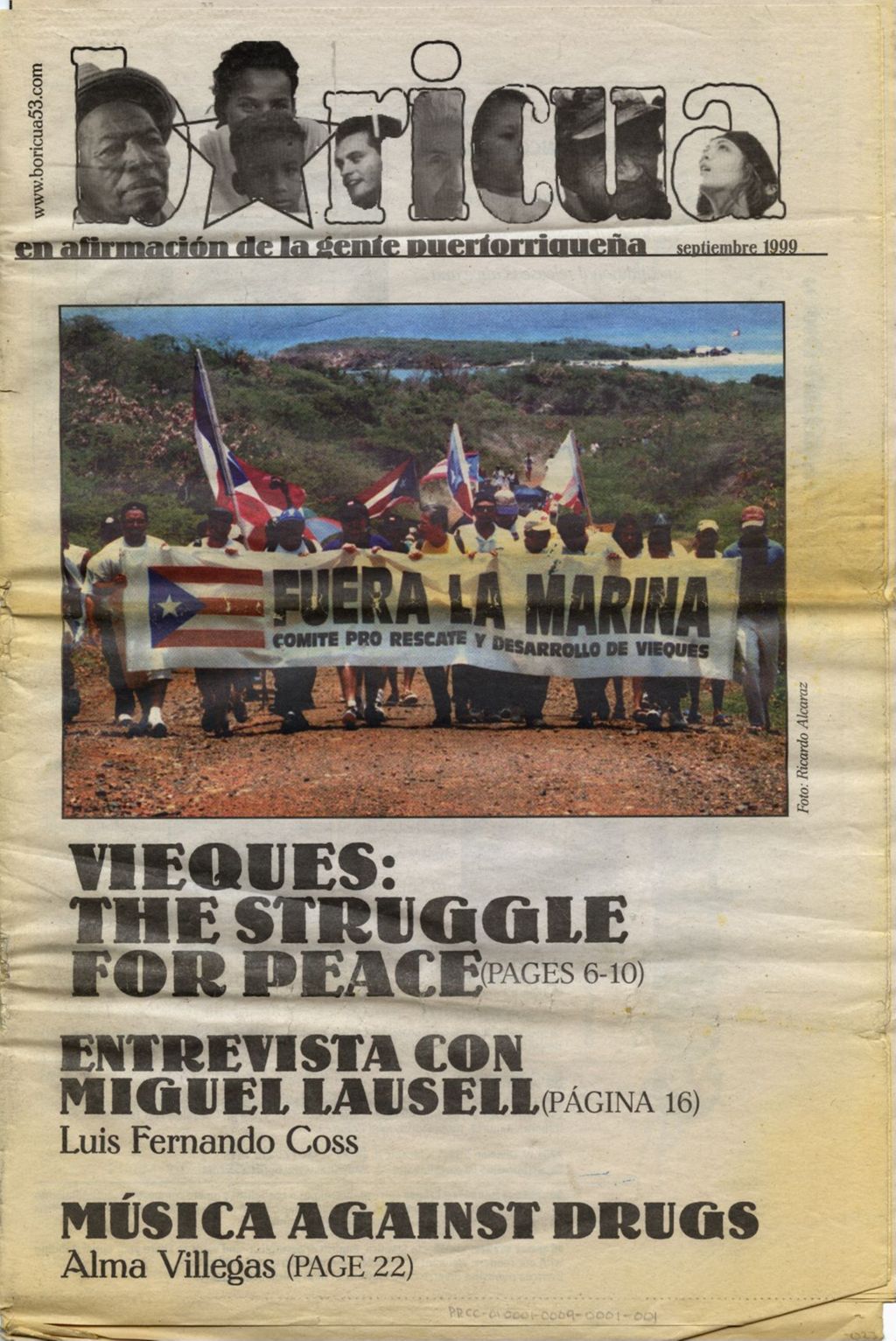 Boricua en affirmació de la gente puertorriqueña; Septiembre 1999