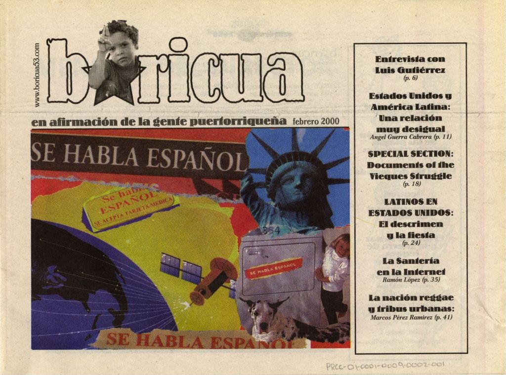 Boricua en affirmació de la gente puertorriqueña; febrero 2000