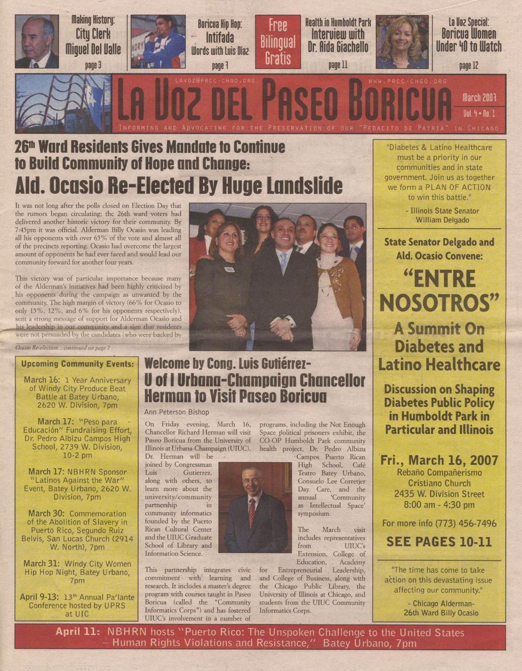 Miniature of La Voz del Paseo Boricua ; March 2007; vol. 4, no.1 (Selected pages)