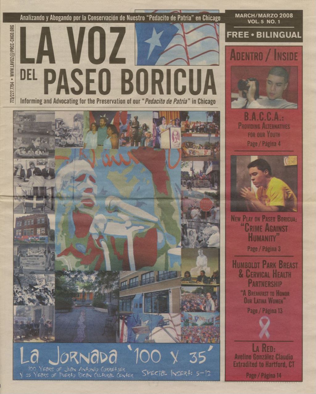 Miniature of La Voz del Paseo Boricua; March 2008; vol. 5, no. 1 (selected pages)