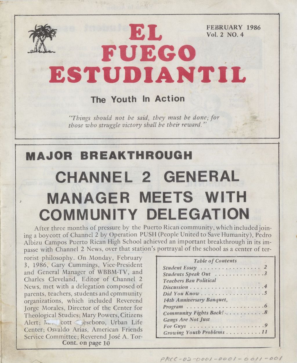 Miniature of El Fuego Estudiantil, Volume 2, Number 4