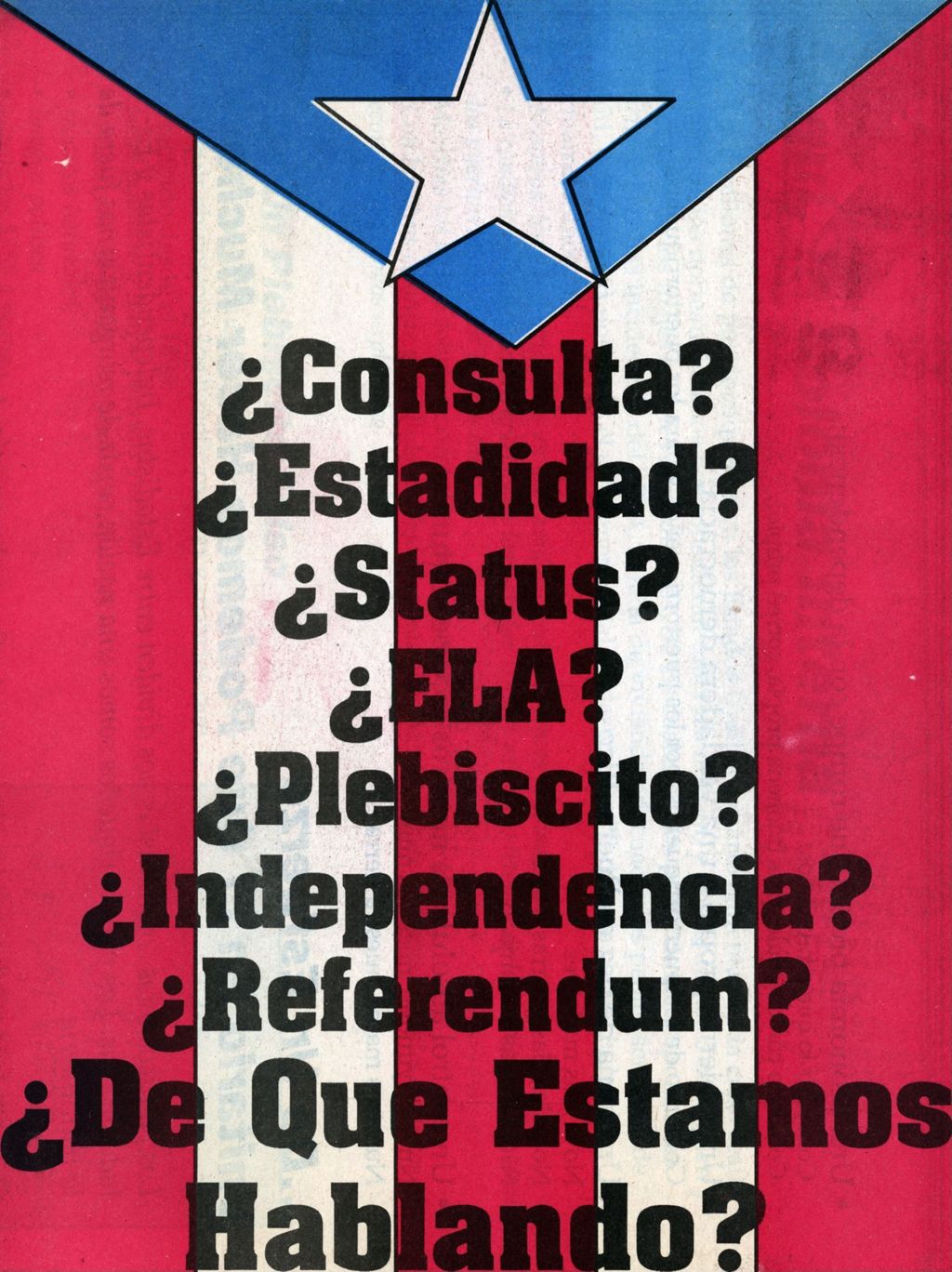 Illustration of Puerto Rican Flag from " ...De que Allá las condiciones coloniales de opresión y explotación son las mismas..."