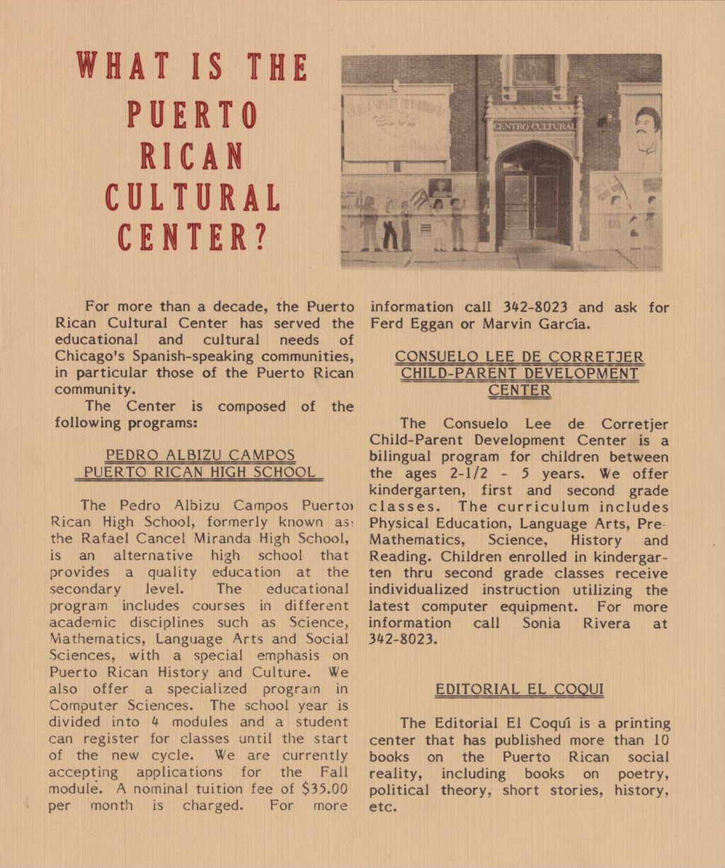 Miniature of What is the Puerto Rican Cultural Center?
