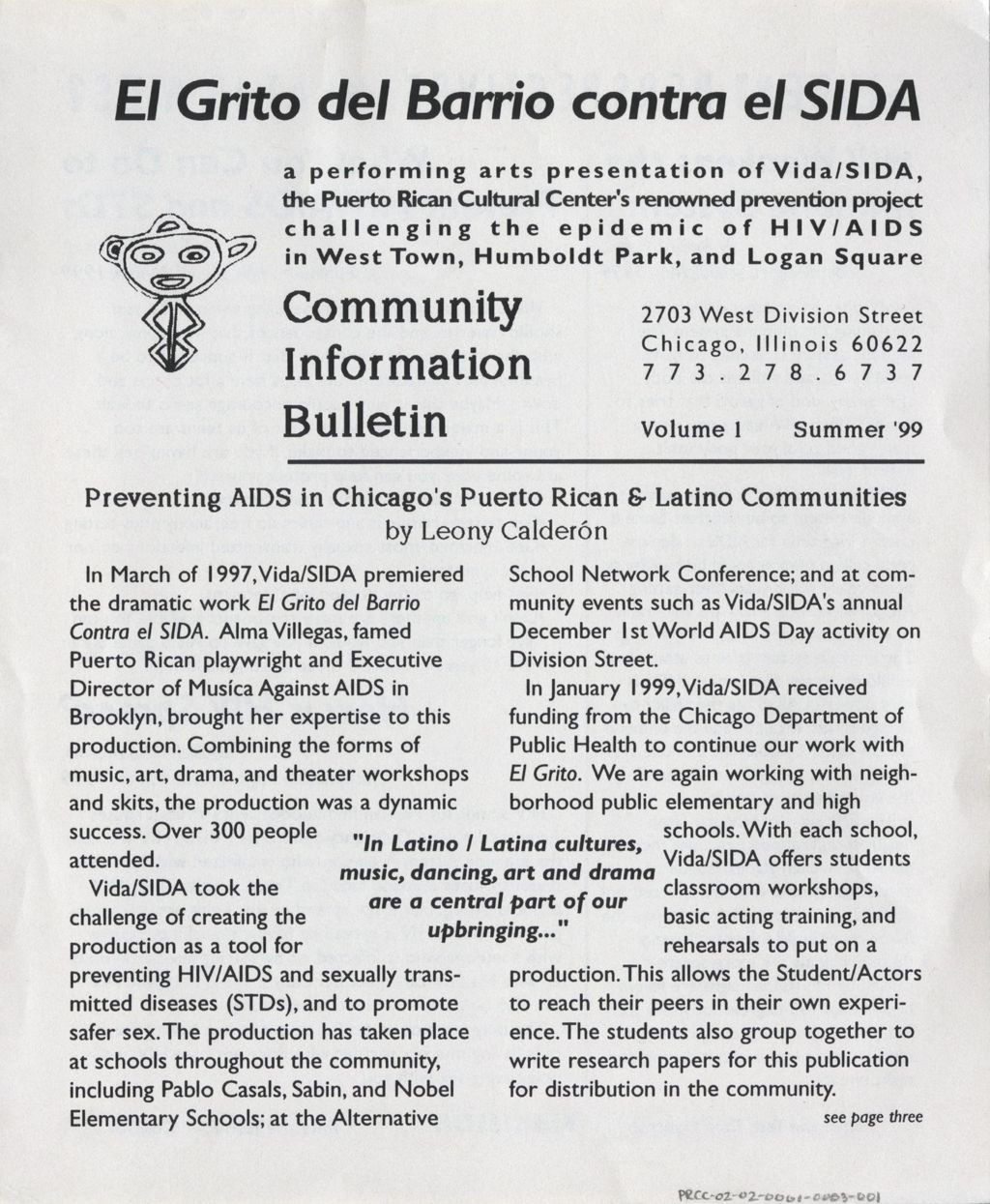 El Grito del Barrio contra el SIDA: Community Information Bulletin