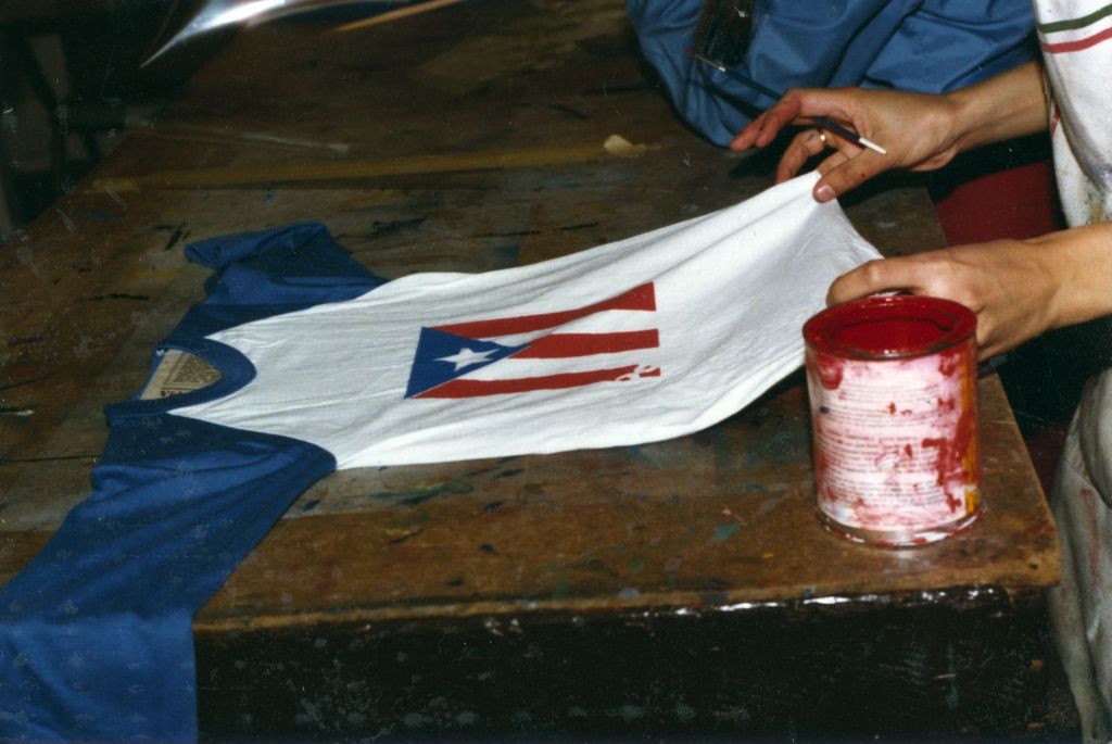 Miniature of Tshirt stenciled with Puerto Rican flag