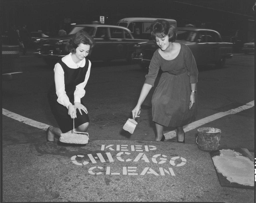 Miniature of Mayor Richard J. Daley's early 1960s Clean Up Chicago campaign (Folder 596)