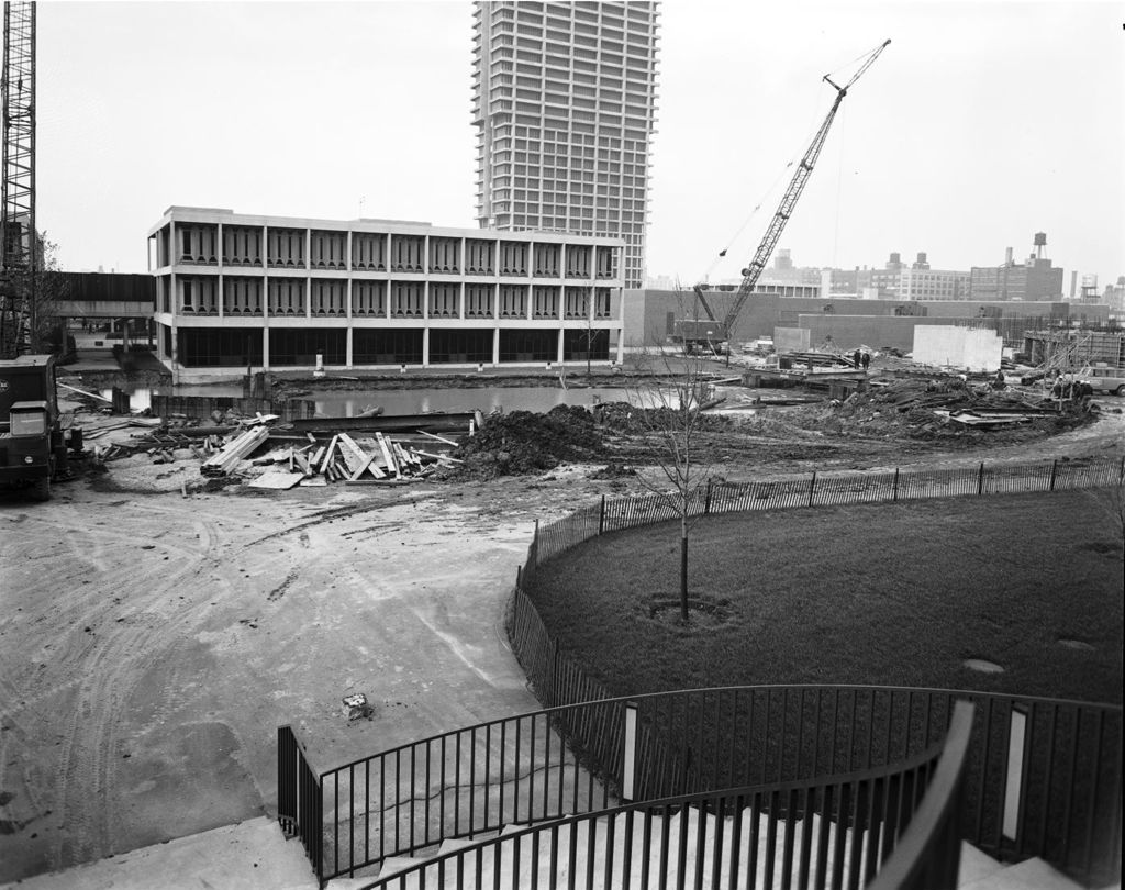 Flooding during construction of Art & Architecture Building, University of Illinois at Chicago Circle