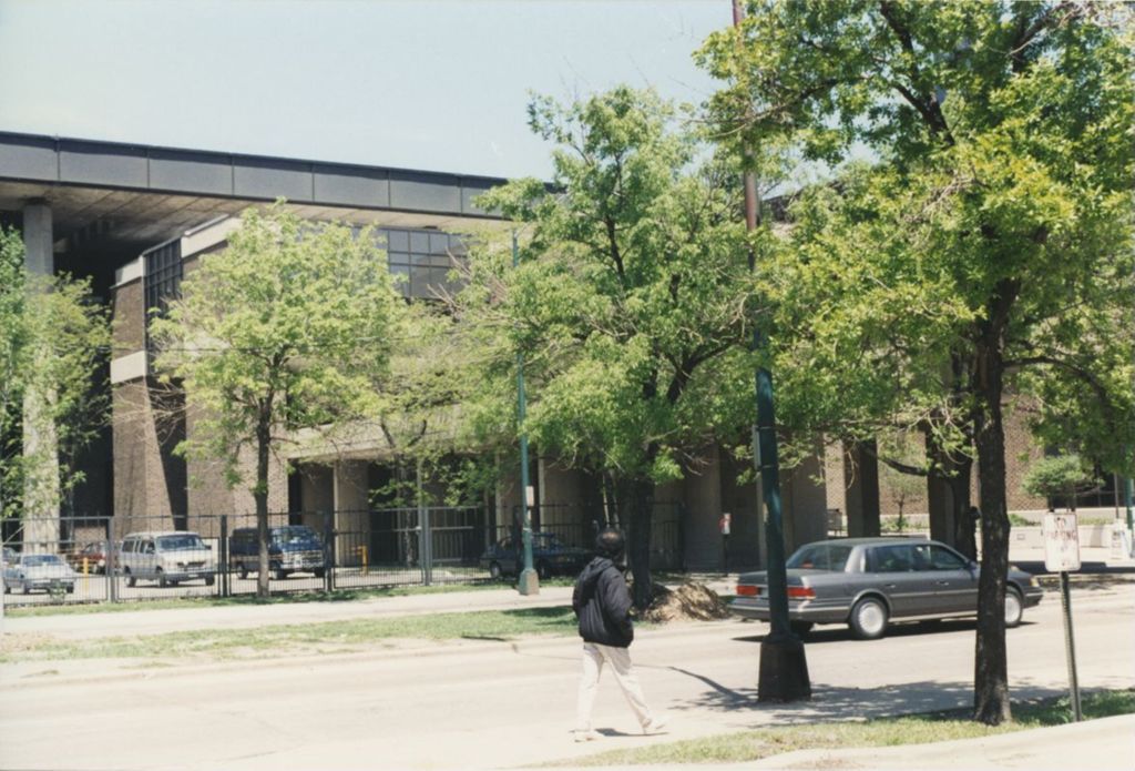 Elevated walkways shortly before demolition, University of Illinois at Chicago