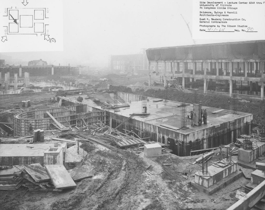 Lecture Center construction, University of Illinois at Chicago Circle