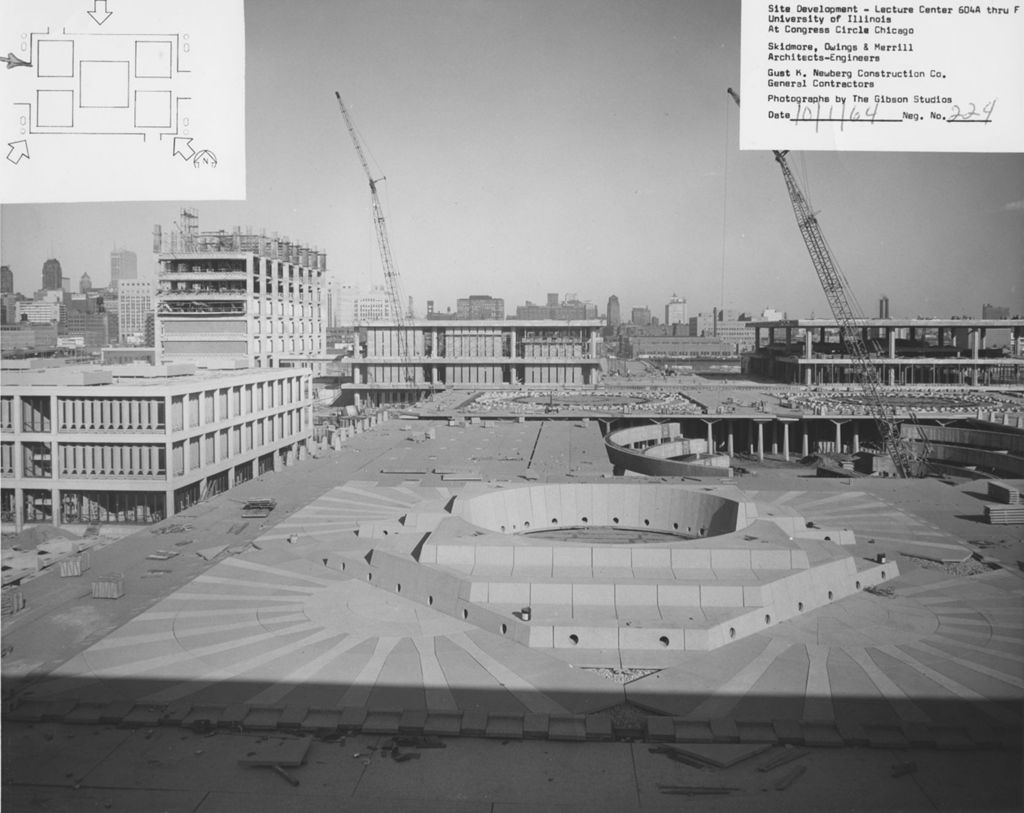 Miniature of Great Court construction, University of Illinois at Chicago Circle