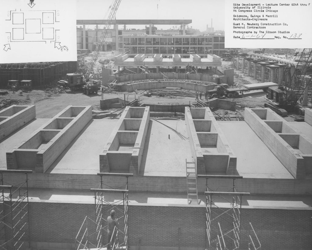 Miniature of Lecture Center construction, University of Illinois at Chicago Circle and Circle Forum