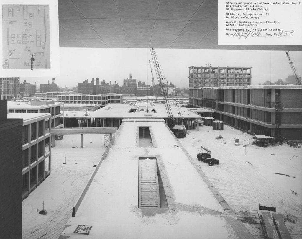 Campus view during construction, University of Illinois at Chicago Circle