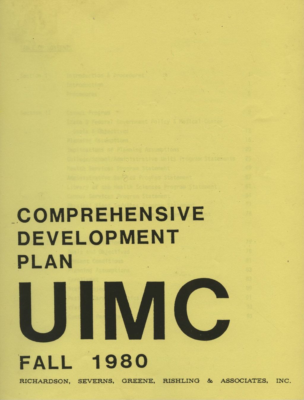 Comprehensive Development Plan UIMC (University of Illinois at the Medical Center)