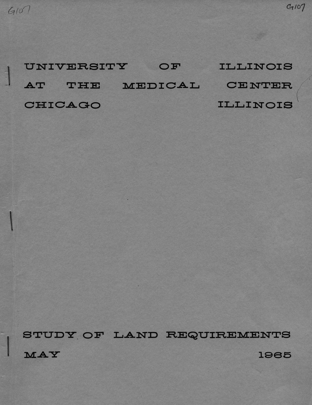 Miniature of Study of Land Requirements, University of Illinois at the Medical Center