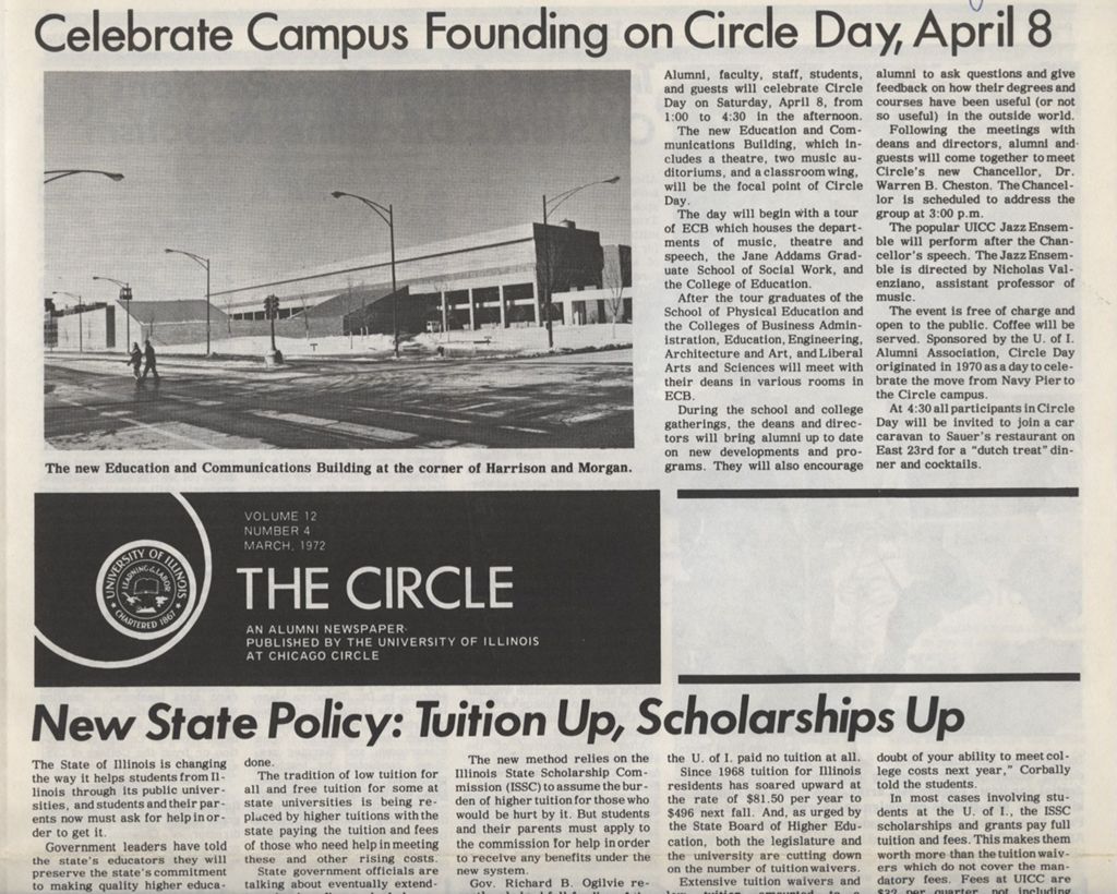 The Circle, An Alumni Newspaper, University of Illinois at Chicago Circle