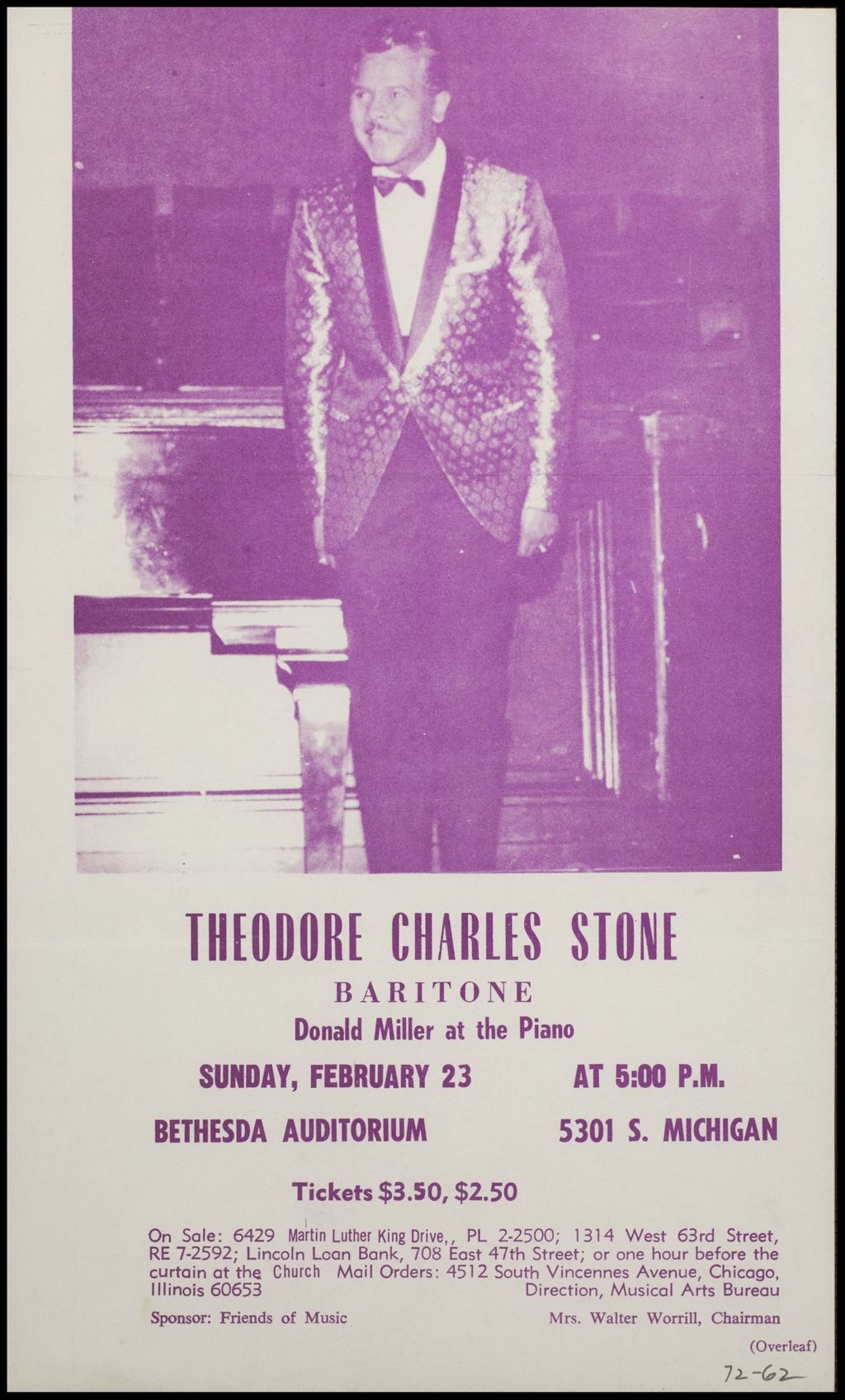 Miniature of Theodore Charles Stone - concert materials, 1969 (Folder 19)