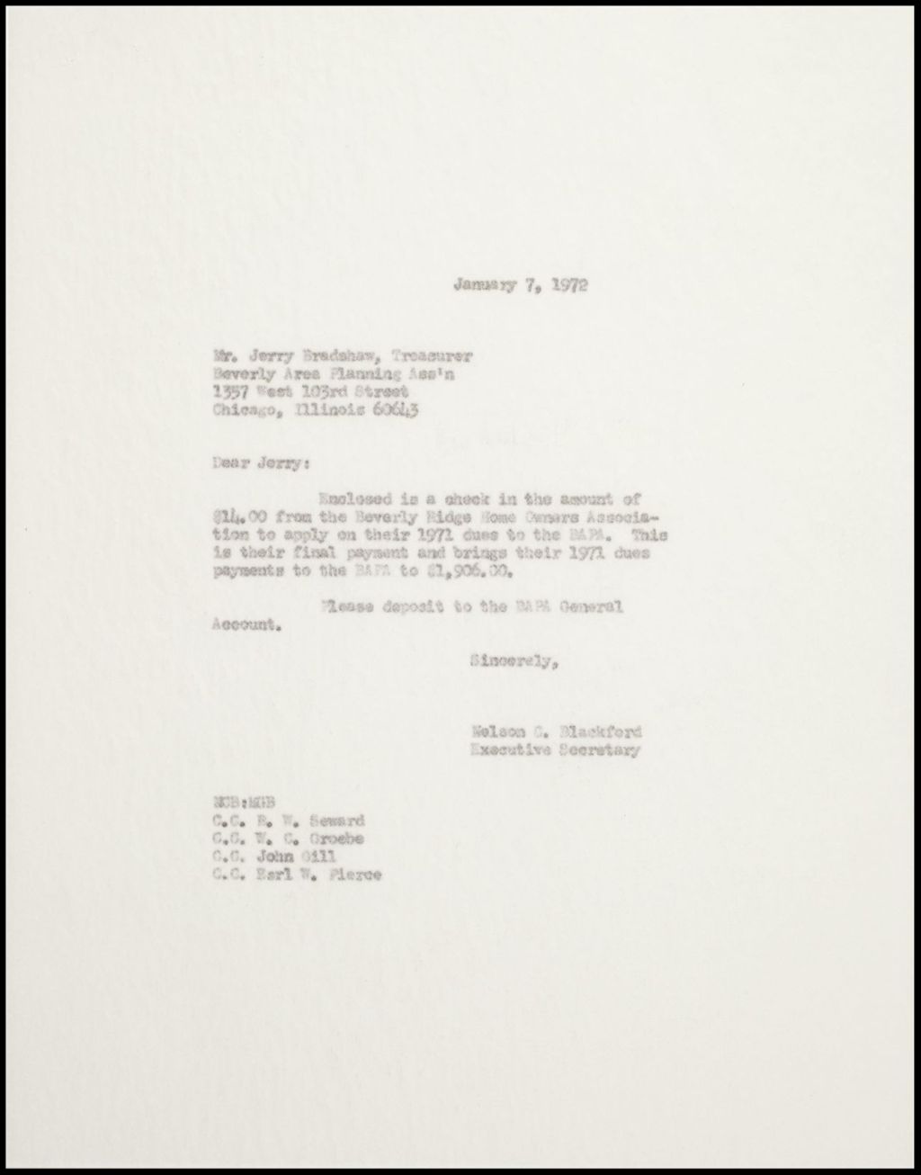 Miniature of Beverly Woods - Kennedy Park - Correspondence, 1966 - 1971 (Folder 21)
