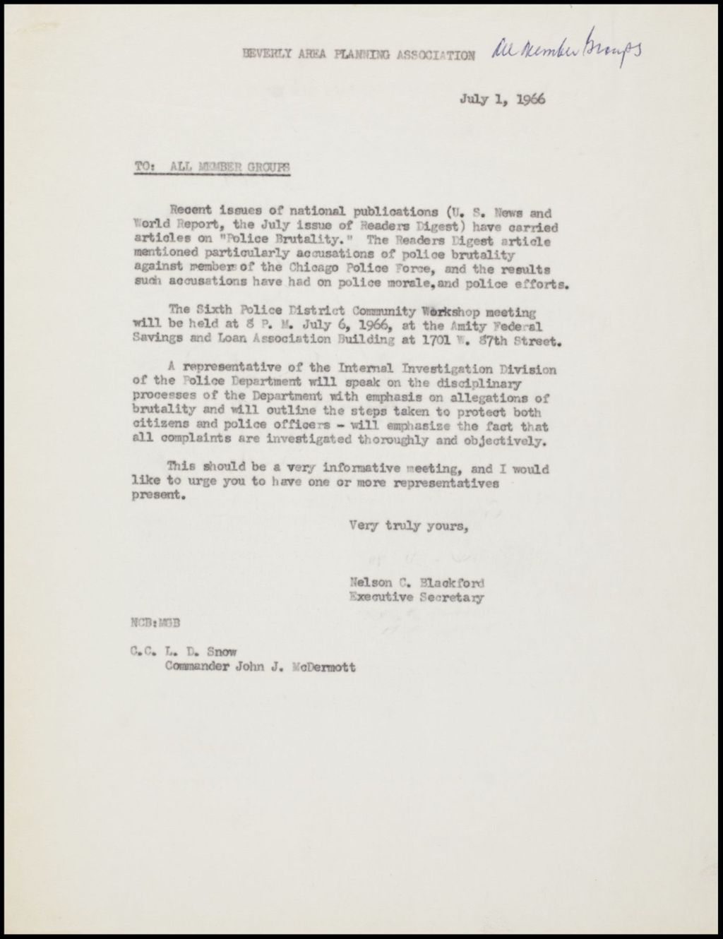Correspondence, General, 1966 (Folder 64)